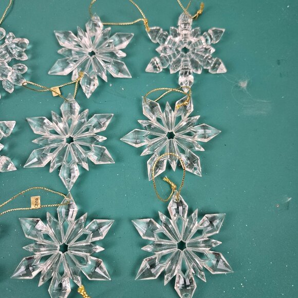 Clear Acrylic Snowflake Ornaments Crystal Look Christmas Tree Decor Lot of 23 - Picture 2 of 7